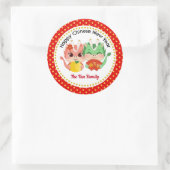 Chinesisches Neujahr des Drachen Niedlich Runder Aufkleber (Tasche)