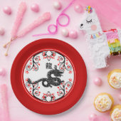 Chinesisches Neujahr des Drachen und der Roten Blü Pappteller (Party)