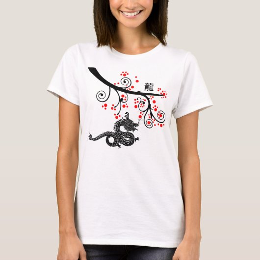 Chinesisches Neujahr des Drachen und der Roten Blü T-Shirt (Vorderseite)
