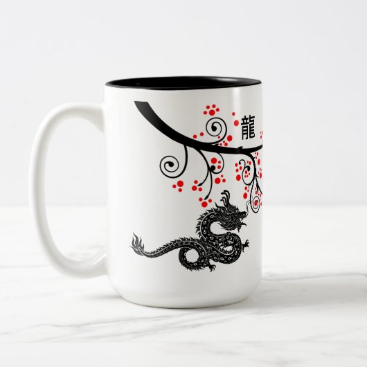 Chinesisches Neujahr des Drachen und der Roten Blü Zweifarbige Tasse (Links)