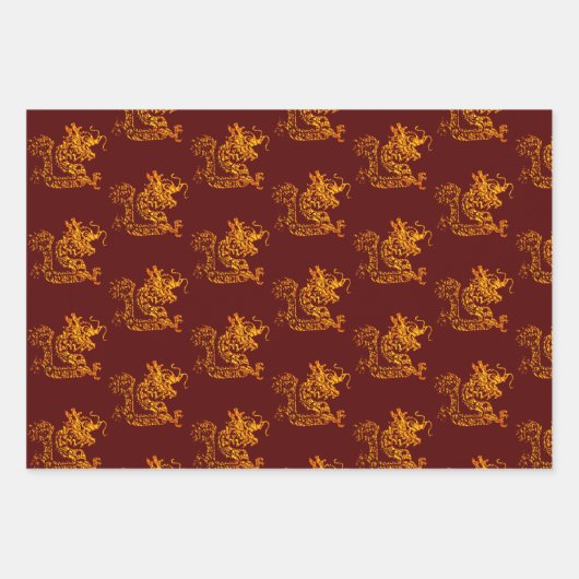 Chinesisches Neujahr des Drachen wählen Farbe B 3W Geschenkpapier Set (Vorderseite 2)