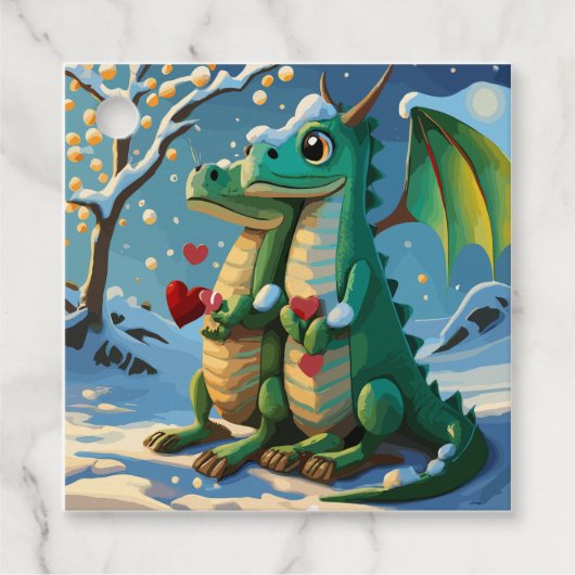 Chinesisches Neujahr des Drachenpaares Geschenkanhänger (Vorderseite)