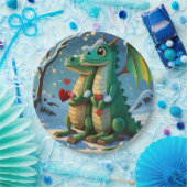 Chinesisches Neujahr des Drachenpaares Pappteller (Party)