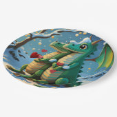 Chinesisches Neujahr des Drachenpaares Pappteller (Schrägansicht)