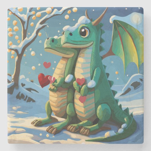 Chinesisches Neujahr des Drachenpaares Steinuntersetzer (Vorderseite)