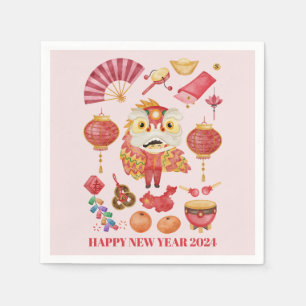 Chinesisches Neujahr des Drachenpapiers Napkins Serviette