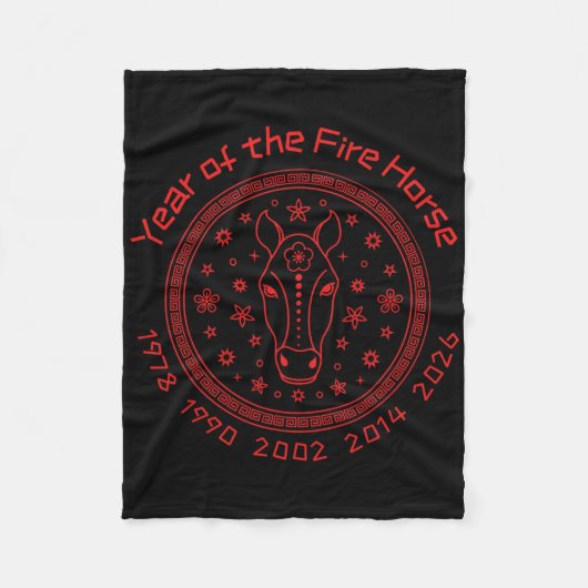 Chinesisches Neujahr des Feuerpferds 2026 Fleecedecke (Vorderseite)