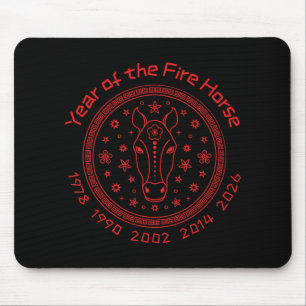 Chinesisches Neujahr des Feuerpferds 2026 Mousepad