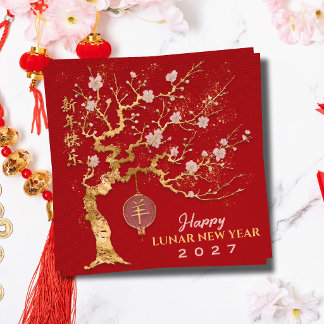 Chinesisches Neujahr des Feuerziegen 2027 Karte
