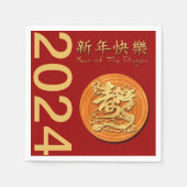 Chinesisches Neujahr des Holzdrachen 2024 PPN Serviette (Vorderseite)