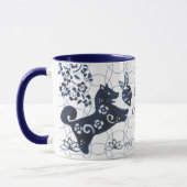Chinesisches Neujahr des Hundes Blue Zodiac Artist Tasse (Links)