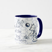 Chinesisches Neujahr des Hundes Blue Zodiac Artist Tasse (VorderseiteRechts)