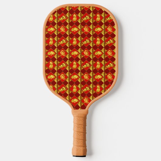 Chinesisches Neujahr des Kaninchenmusters Pickleball Schläger (Rückseite)
