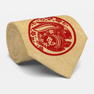 Chinesisches Neujahr des Kaninchens 2023 Krawatte