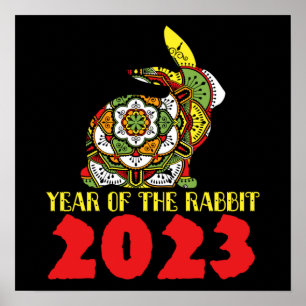 Chinesisches Neujahr des Kaninchens 2023 Poster