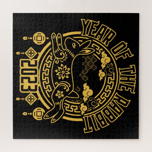 Chinesisches Neujahr des Kaninchens 2023 Puzzle (Horizontal)