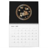 Chinesisches Neujahr des Kaninchens 2023 Schwarze  Kalender (Mär 2027)