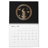 Chinesisches Neujahr des Kaninchens 2023 Schwarze  Kalender (Feb 2027)