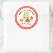 Chinesisches Neujahr des Kaninchens Niedlich Runder Aufkleber (Tasche)