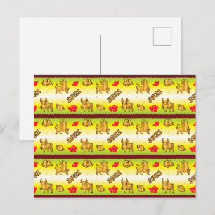 Chinesisches Neujahr des Ochs 2021 Postkarte