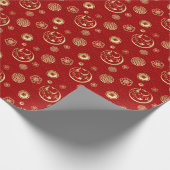 Chinesisches Neujahr des Ox-Musters - Rot und Gold Geschenkpapier (Ecke)
