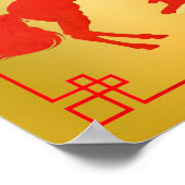 Chinesisches Neujahr des Pferdegolds Poster (Ecke)