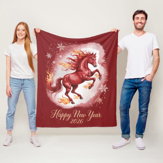 Chinesisches Neujahr des Pferdes 2026 Fleecedecke (Beispiel)