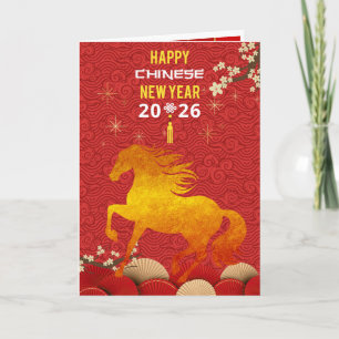 Chinesisches Neujahr des Pferdes 2026 Karte