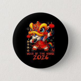 Chinesisches Neujahr des Pferdes 2026 Lunar Neujah Button