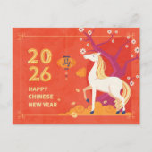 Chinesisches Neujahr des Pferdes 2026 Postkarte (Vorderseite)
