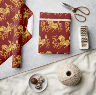 Chinesisches Neujahr des Pferdes Farben wählen WP2 Geschenkpapier