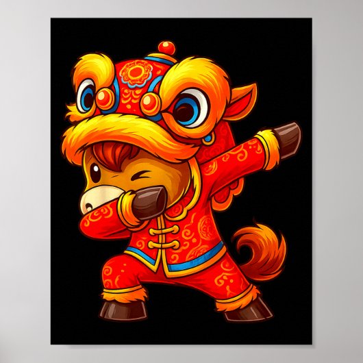 Chinesisches Neujahr des Pferdes Funny Dabbing Poster (Vorne)
