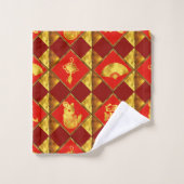 Chinesisches Neujahr des Rattenmusters Badhandtuch Set (Waschlappen)