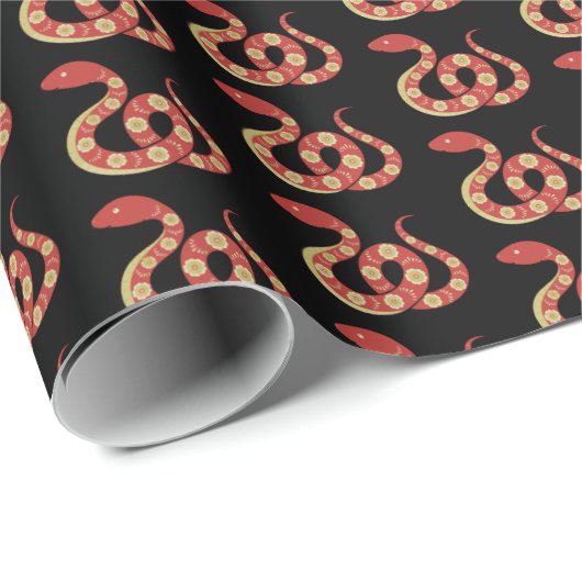 Chinesisches Neujahr des Schlangensymbols Geschenkpapier (Rolleneckpunkt)