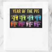 Chinesisches Neujahr des Schweinefleischrechtecks  Rechteckiger Aufkleber (Tasche)