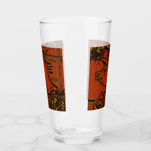 Chinesisches Neujahr des Schweins 2019 - Rot & Gol Glas (Links)