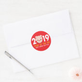 Chinesisches Neujahr des Schweins 2019 Runder Aufkleber (Umschlag)