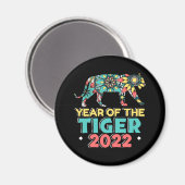 Chinesisches Neujahr des Tiger 2022 - Mandala Magnet (Vorderseite/Rückseite)