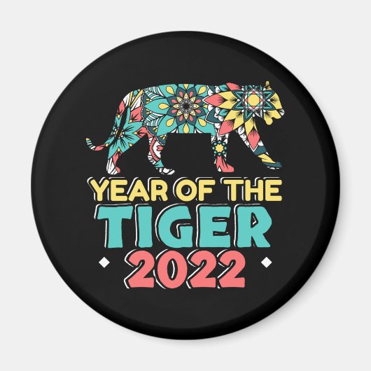 Chinesisches Neujahr des Tiger 2022 - Mandala Magnet (Vorne)