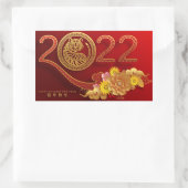 Chinesisches Neujahr des Tiger-Dreiecksteins Rechteckiger Aufkleber (Tasche)