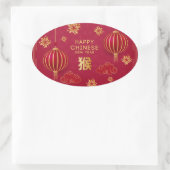 Chinesisches Neujahr des Tiger-Oval-Sticker Ovaler Aufkleber (Tasche)