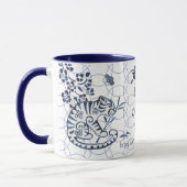Chinesisches Neujahr des Tiger Zodiac Artistic Blu Tasse (Links)