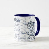 Chinesisches Neujahr des Tiger Zodiac Artistic Blu Tasse (VorderseiteRechts)