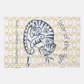 Chinesisches Neujahr des Tiger-Zodiac-Tierminimums Geschirrtuch (Horizontal)
