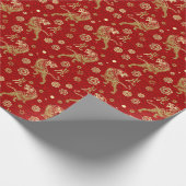 Chinesisches Neujahr des Tigers 2022 - Rot und Gol Geschenkpapier (Ecke)