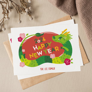 Chinesisches Neujahr - Drachenjahr 2024 Feiertagskarte