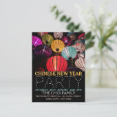 Chinesisches Neujahr, farbenfrohe Laternen-Einladu Postkarte (Stehend Vorderseite)