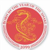 Chinesisches Neujahr Geboren im Jahr der Schlange Aufkleber (Vorderseite)