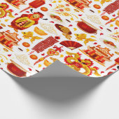 Chinesisches Neujahr Geschenkpapier (Ecke)
