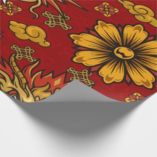 Chinesisches Neujahr Geschenkpapier (Ecke)